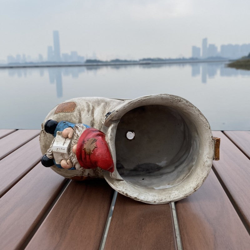 Boot-Shaped Resin Flower Pot